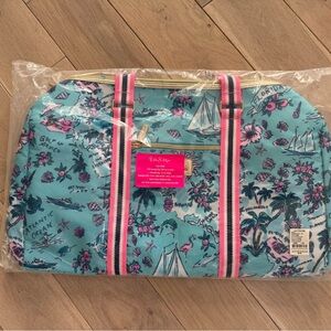 Lilly Pulitzer Teal and Pink Travel Bag
